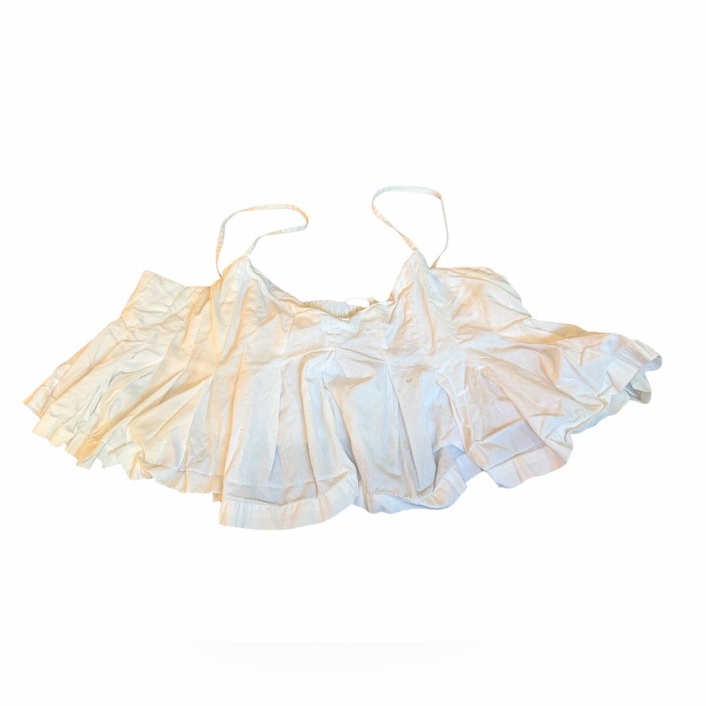Free People white cotton crop top, adjustable straps, women’s size large